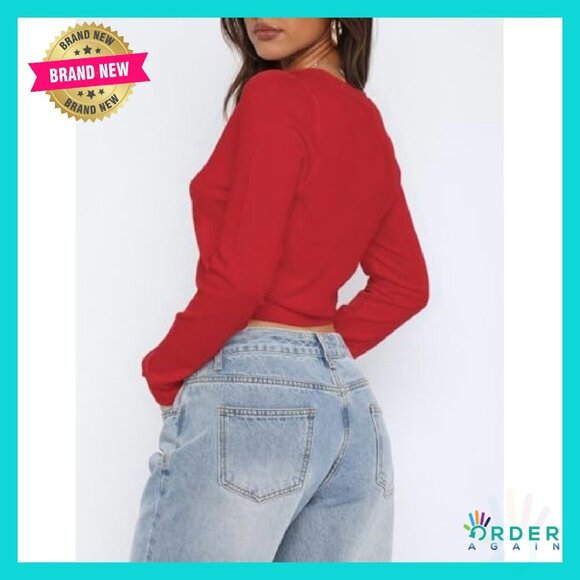 Long Sleeve Open Front Cropped Cardigan Lightweight Button Down Chic - Picture 5 of 8